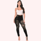 GETADME 2024 Autumn High Waist Ripped Jeans For Women Fashion Stretch Skinny Denim Pencil Pants Casual Slim Trousers S-3XL