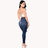 GETADME 2024 Autumn High Waist Ripped Jeans For Women Fashion Stretch Skinny Denim Pencil Pants Casual Slim Trousers S-3XL