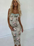 Getadme Sexy Backless Printed Women's Dress Spaghetti Strap Skinny Retro Spring Summer Party Prom 2023 New Dress