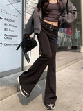 GETADME Alien Kitty Sexy Low Waist Mopping Pants Women With Belt Chic Fashion 2025 Summer Streetwear Office Lady Casual New Slim