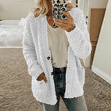 GETADME Autumn Soft Long Coat Women Jumper Pull Femme Loose Knitted Ladies Outerwear Outerwear Buttons Cardigan Coat Sweater Clothing