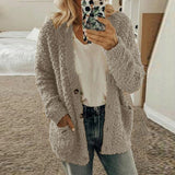 GETADME Autumn Soft Long Coat Women Jumper Pull Femme Loose Knitted Ladies Outerwear Outerwear Buttons Cardigan Coat Sweater Clothing