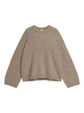 GETADME Brown Casual Round Neck Knitted Pullover Women Fashion Long Sleeve Loose Short Sweater 2024 Autumn New Lady Street Knit Tops