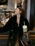 GETADME Fur One-piece Winter Thickened Long-suit Collar Imitation Mink Fur Eco-friendly  Women's Coat Fashion Warm