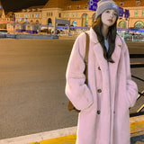 GETADME Fur One-piece Winter Thickened Long-suit Collar Imitation Mink Fur Eco-friendly  Women's Coat Fashion Warm