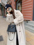 GETADME Fur One-piece Winter Thickened Long-suit Collar Imitation Mink Fur Eco-friendly  Women's Coat Fashion Warm