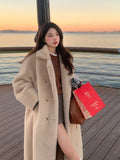 GETADME Fur One-piece Winter Thickened Long-suit Collar Imitation Mink Fur Eco-friendly  Women's Coat Fashion Warm