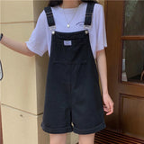 Getadme Summer Vintage Purple Jean Jumpsuit Women Cotton Wide Legs Bib Female Overalls Woman Personality Denim Rompers