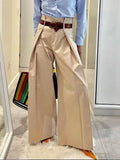 GETADME Missuoo Solid Color High Waist Pants for Women 2025 Fall New Loose Fit Wide Leg Trousers Commuter Pants for Office Ladies