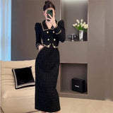 Getadme-Spring Women New High End Celebrity Style Slim Suit A-line Dress Korean White Mid Length Blazer Dress For Splicing Coat