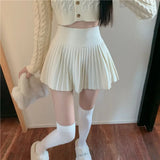 Summer High Waist Skirts Womens Sexy Mini Skirts Vintage Pleated Skirt Korean Tennis Skirts Short White Black