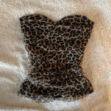 Getadme Leopard print tube tops sexy and beautiful urban beauty comfortable commuting Y2K crop tops streetwear retro casual women's tops