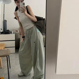 Harajuku Parachute Cargo Pants Women Kpop Oversized Korean Y2k Streetwear Patchwork Trousers Jogging Sweatpants Hippie