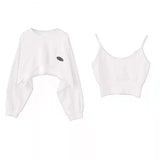 Getadme Women's Short Thin Sweatshirt Long Sleeve Crew Neck Casual Top Blouse Daily Casual Two-piece Simple Style Wholesale