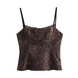 Getadme Leopard print tube tops sexy and beautiful urban beauty comfortable commuting Y2K crop tops streetwear retro casual women's tops