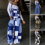 Women Summer Loose Thin Jumpsuits Harem Pants Wide Leg Pants Sleeveless Pockets Bib Jumpsuit Siamese Trousers Large Size S-5XL