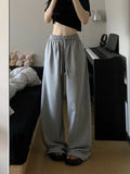 Getadme  Casual Grey Sweatpants Women Korean Style Wide Leg Sports Pants Harajuku Basic Oversize High Waist Black Trousers Female