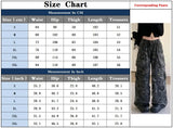 2024 Trashy Y2K Fashion Washed Camouflage Multi Pockets Baggy Jeans Cargo Pants For Women Clothes Wide Leg Loose Lady Trousers