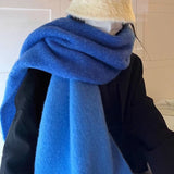 New Irregular Shawl Scarf Women Winter Warm Thickened Gradient Pashmina Scarves Classic Tassel Outdoor Windbreak Big Shawl