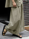 Casual Wide Leg Pants For Women Elastic High Waist Solid Color Minimalism Trousers 2024 Summer New Clothing 2Z1937