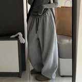 Getadme Fleece American Casual Sweatpants Winter Y2k Oversize Loose Thicken Women High-waisted Slim Flesh-shielding Baggy Wide-leg Pants