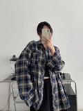 Tawaaiw American Retro Loose Plaid Shirt Women Clothes Long Sleeve Korean Fashion Spring Casual Shirts Streetwear Tops Blouse