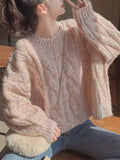 Getadme-Japan Sweet Women Knitted Sweater Fashion Loose Preppy Style Jumper Lazy Wind O Neck Long Sleeve Fall Lady Wool Pullovers