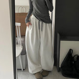 Getadme Fleece American Casual Sweatpants Winter Y2k Oversize Loose Thicken Women High-waisted Slim Flesh-shielding Baggy Wide-leg Pants