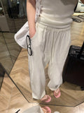 Wide-Leg Pants Women's Summer 2024 New Fashion Premium Loose Casual Trousers