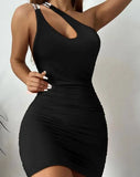 Fashionable New Women's Cut-Out One-Shoulder Backless Party Dress