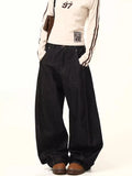 2024 New Black High Waist JeansY2K Harajuku Streetwear Baggy Jeans Hip-hop Women Pants Autumn Straight Wide Leg Trousers Women