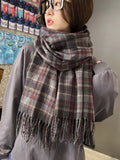 New Imitation Cashmere Women Scarf Winter Preppy Style Vintage Plaid Scarve Pashmina Mujer Foulard Blanket Wrap Shawl Pareo