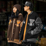 Getadme Autumnand Y2k Streetwear Women New Flocking Baseball Uniform Coat Y2K Gothic Fashion Trend Loose Student Joker Couple Coat