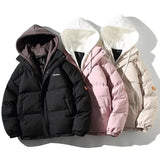 Getadme Women's Winter Oversize Jacket Down Cotton Padded Coat Female Loose Casual Overcoat Female Fashion Hooded Short Parkas