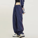 Getadme Vintage Baggy Jogging Striped Sweatpants Women Harajuku Streetwear Hip Hop Elastic Waist Straight Oversize Casual Sports Trouser