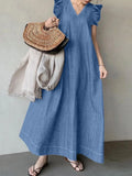 New Style Women's Long Dress In Spring  Summer , Fashionable and Simple In Korea Casual and Elegant Dress Robe A-LINE