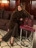 Getadme Women Fashion Solid Teddy Fur Coat Elegant Turn Down Collar Thicken Faux Fur Jackets Female Luxury High Street Lamb Wool Coats