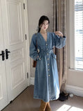 Getadme Denim Dress Spring And Autumn New  A-line Long Dress Dress Women Woman Clothing Loose Women's Dress New In Dresses