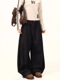 2024 New Black High Waist JeansY2K Harajuku Streetwear Baggy Jeans Hip-hop Women Pants Autumn Straight Wide Leg Trousers Women