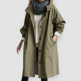 Getadme Trench Coat For Women Elegant Windbreaker Hooded Coat Winter Jacket Loose Outwear Korean Style Abrigos Para Mujeres