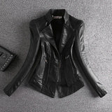 Getadme Spring Autumn Real Fur Leather Jacket Women Small Coat Slim-Fit PU All-Match Casual Motorcycle