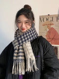 New 2023 Women Scarf Autumn Winter Vintage Houndstooth Scarve Pashmina Mujer Femme Foulard Bufanda Wrap Shawls Unisex Men Pareo