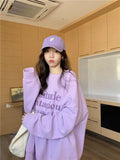 GETADME Fashion Solid Color Printing Letter Casual Sweatshirts Female Clothing 2024 Autumn Oversized Korean Tops All-match Sweatshirts