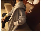 Korean  design Women's Clothing  Long Tunic Elegant Cardigan coats  Vintage ladies Hooded long Overcoat