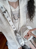 Harajuku Hollow Out Sweater Women Grunge Oversized Knitted Jumper Fairycore Detachable Long Sleeve Tops Y2K Aesthetic