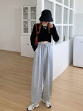 Gray Sweatpants for Women Autumn New Baggy Fashion Oversize Sports Pants Balck Trousers Female Joggers Streetwear