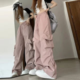 Getadme-Cargo Pants High Waist Women Streetwear Hip Hop Y2K Trousers Loose Casual American Style 90S Pockets Fashion Female Pants