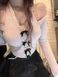 Getadme Sweet Elegant Kawaii Blouse Casual Outwear Long Sleeve Shirt Women Slim Evening Party Y2k Crop Top Korean Fashion Summer 2023