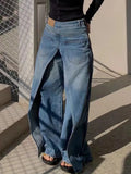 GETADME Trashy Y2K Style New Rock Hip Hop Baggy Wide Leg Jeans Pants Women 90S Clothes Vintage Straight Lady Denim Trousers Ropa Mujer