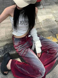 GETADME Trendy Street Straight Wide Leg Pants Fashion High Street Baggy Jeans Harajuku Style Hip Hop Y2k Trousers Y2k Pants Streetwear